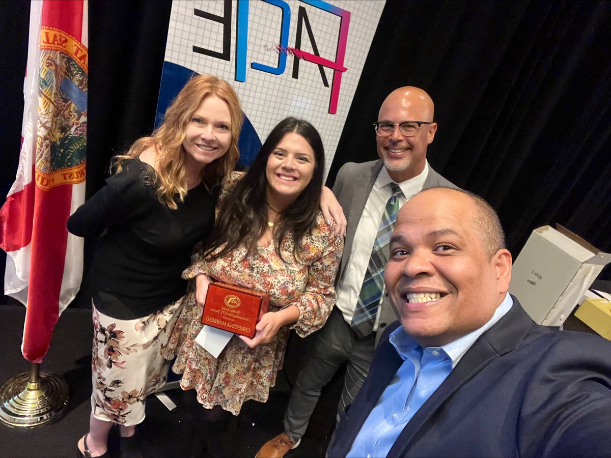 Mrs_Marrero24's tweet photo. Thrilled to be recognized as the #FACTE Rookie Teacher of the year! Hugh thanks to my incredible students and supportive colleagues for making this possible. Let's keep inspiring the next generation! #CTEteacher #Grateful #TeachingPassion https://t.co/cLby8GVDcX