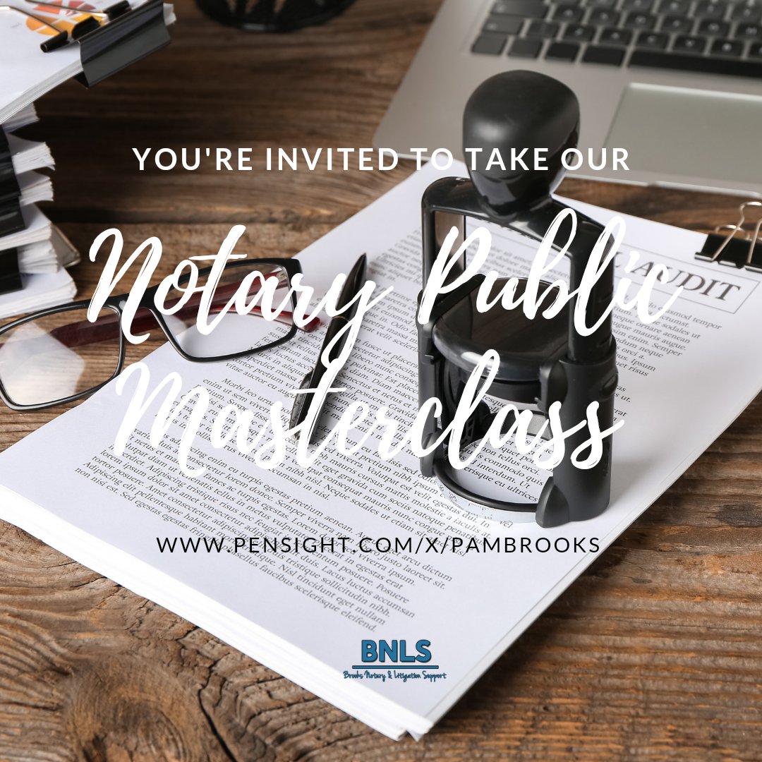 BrooksNotary's tweet image. Notary Public Masterclass 🤓 
pensight.com/x/pambrooks 
#notarypublic #notarysigningagent
#notary #masterclass