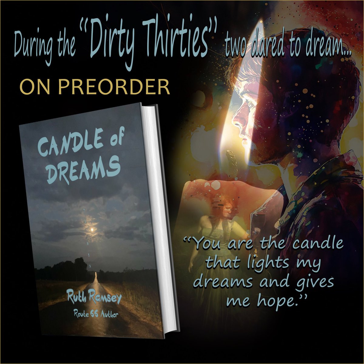 Authoress2016's tweet photo. On Preorder

Candle of Dreams
Ruth Ramsey 
A work of heart. Matt, Coralee and Micah find themselves entangled  in a web of dreams and deception that will haunt them the rest of their lives. #comingsoon
https://t.co/CrhoJX9jS5
#YA #Romance #HistoricalFiction #YACrossover https://t.co/5VwyKm4D9z