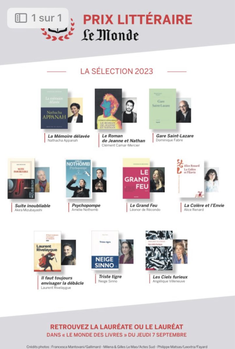 Juliliette's tweet photo. Le grand feu, de Léonor de Récondo, sur la sélection du prix littéraire du @lemondefr 2023 @EditionsGrasset https://t.co/1xvsXvqmpK