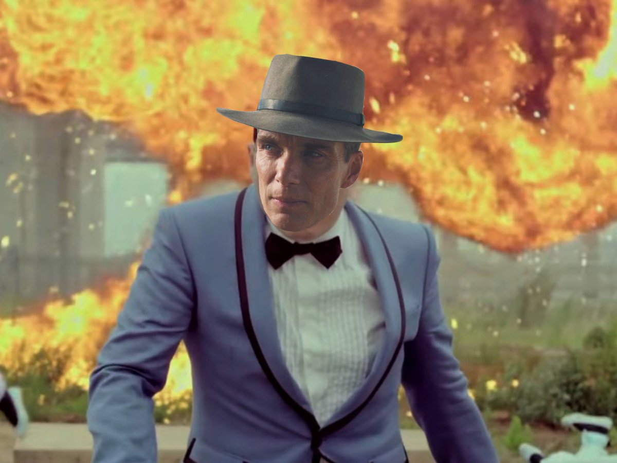 walt_baxter's tweet photo. If you stay through the end credits of Oppenheimer then there’s a JibJab video :) https://t.co/OGousYbJGz