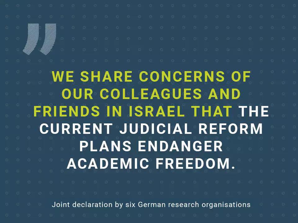 🇮🇱🇩🇪 Joint Statement 🇩🇪🇮🇱 In the light of our special relationship we feel compelled to take a stand on recent developments that can negatively affect international cooperation! Full statement: Helmholtz.de/en