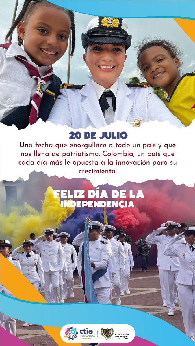 ctie_udec's tweet photo. Todo un orgullo decir: SOY COLOMBIANO 🇨🇴

 Hoy es un día para recordar la riqueza de nuestro país y exaltar la lucha de sus habitantes por sacarlo adelante.

 ¡Viva Colombia! 🤩🤩 https://t.co/v6eXaY6y2m