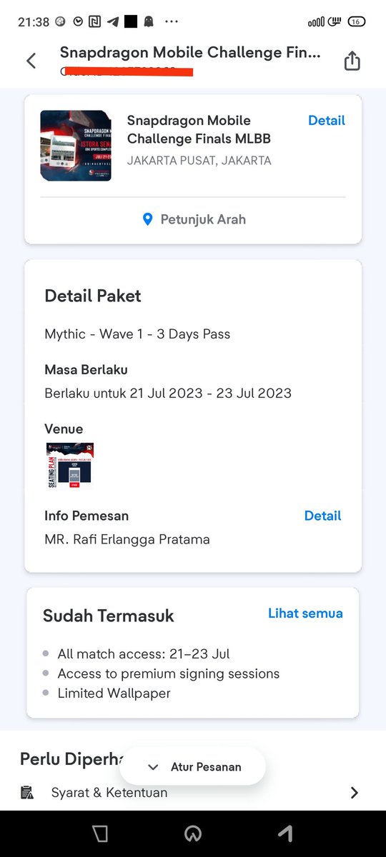 RafiErlang58825's tweet photo. Wts Tiket ESL Snapdragon mobile legend MYTHIC 1-3  days pass

Harga? 150k aja 

*Gak nonton gara2 evos udh pulang duluan:(
#ESL
#mobilelegendsbangbang https://t.co/kxanwPiEfG