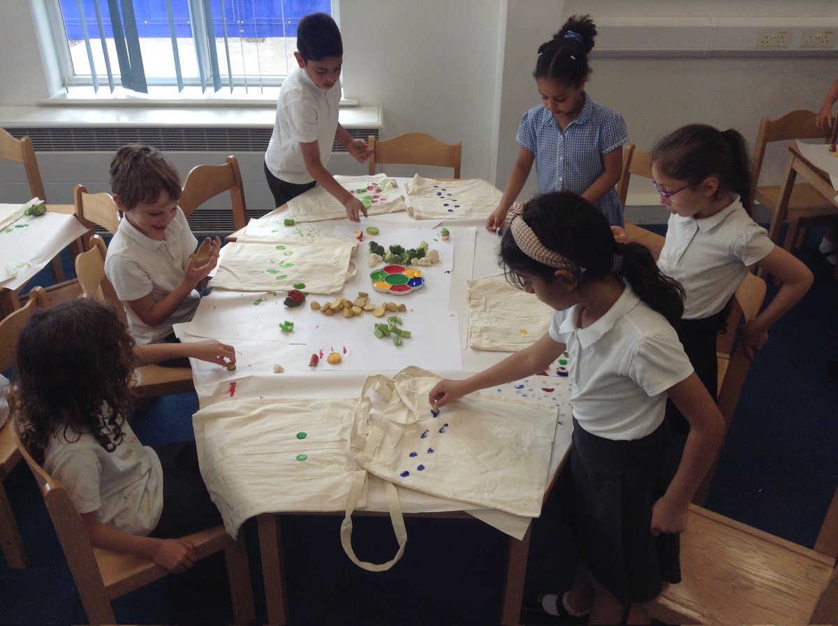 BPSHull's tweet photo. What a fabulous two days for 2HS. Yesterday, a Victorian Day and today, creating a repeating pattern on to their own bag. I am so proud of these children😊 #BPSArt #BPSHistory #BPSAspirationCurriculum https://t.co/l3oBFnMl82