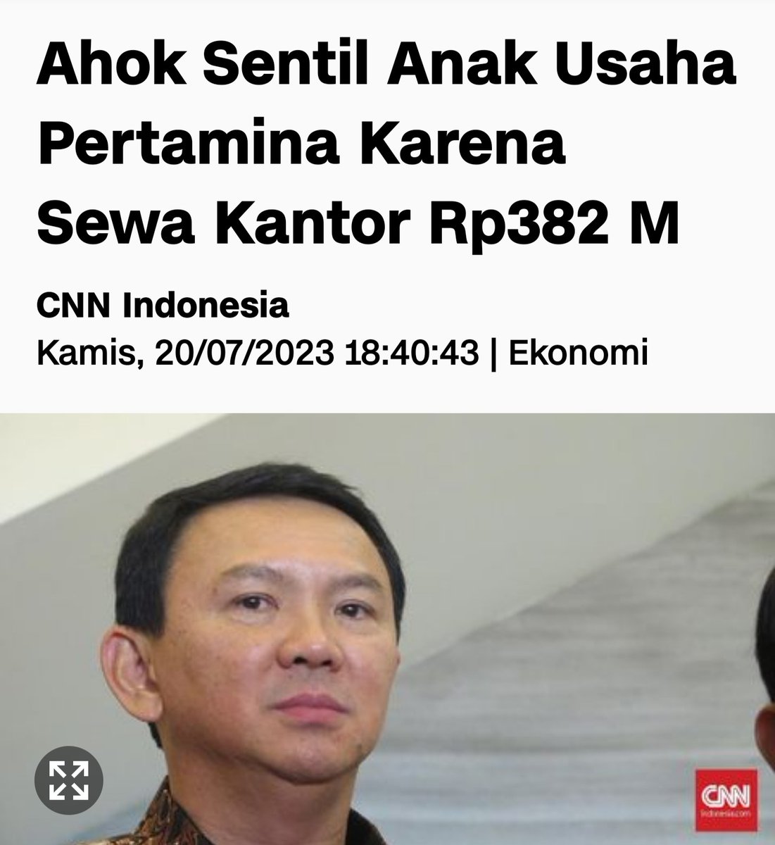 ShenoWirang's tweet photo. Bukan tanpa alasan ketika Pak Jokowi mengangkat Ahok jadi komisaris Pertamina.

Akan tambah beres jika Basuki Tjahaja Purnama dijadikan Dirut Pertamina.

DISEGERAKAN SAJA!

@jokowi https://t.co/fdAxWr0Pim