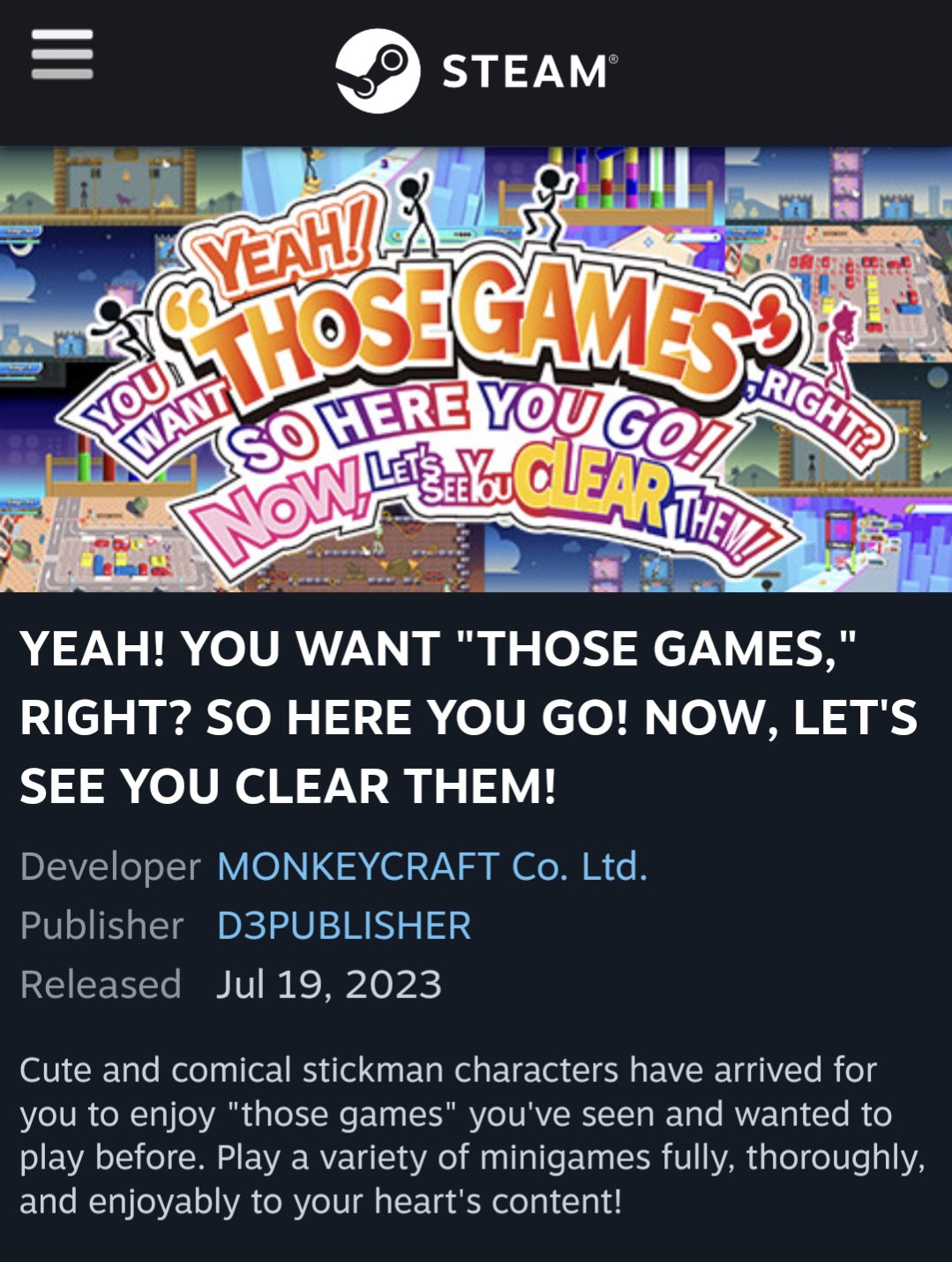 YEAH! YOU WANT THOSE GAMES, RIGHT? SO HERE YOU GO! NOW, LET'S