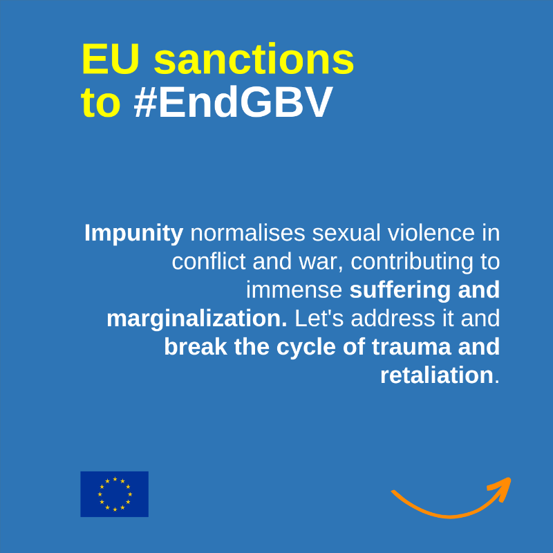 eu_eeas's tweet photo. The Council has adopted restrictive measures against Sexual and Gender-based Violence. With these sanctions, the EU is sending a clear message: there is a cost to serious human rights violations and abuses. #EU4HumanRights #UDHR75 #EndGBV