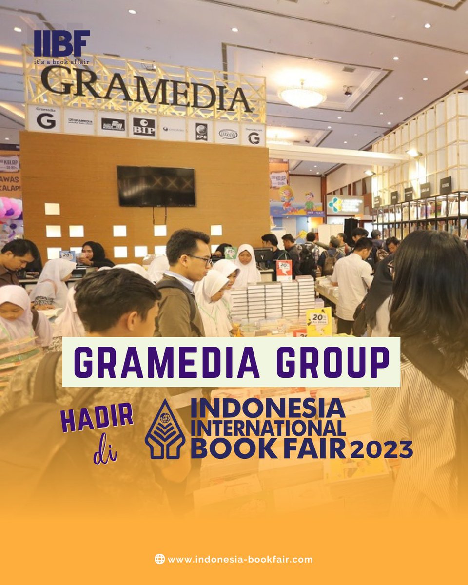 Indobookfair's tweet photo. Penasaran nggak, penerbit kesayanganmu bakal hadir atau nggak di IIBF 2023?
Mimin mau spill nih. Kita mulai dengan Gramedia Group ya. Cek pic ya untuk tahu penerbit-penerbit dalam Gramedia Group.
#IIBF2023 #IndonesiaInternationalbookfair #itstimetoread #bukudibacabukandibajak https://t.co/B3Z9wP7BSG