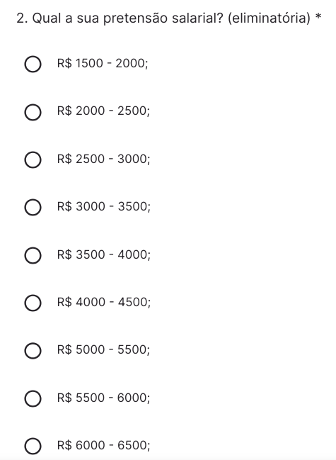 hewertonzdk's tweet photo. Então basicamente se eu não acertar o quanto a empresa quer pagar pra essa vaga eu não passo nem na primeira etapa? https://t.co/G6H2In9q68