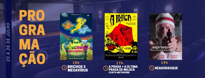 Hoje tem duas estreias aqui na nossa telona! Para os pequenos e nem tão pequenos, estreia a animação Brichos 3 - Megavírus. Na sessão das 19:00, #eagoraoque traz uma reflexão sobre o atual cenário político brasileiro. Toda quinta feira tem meia entrada! Vem pegar um cineminha!