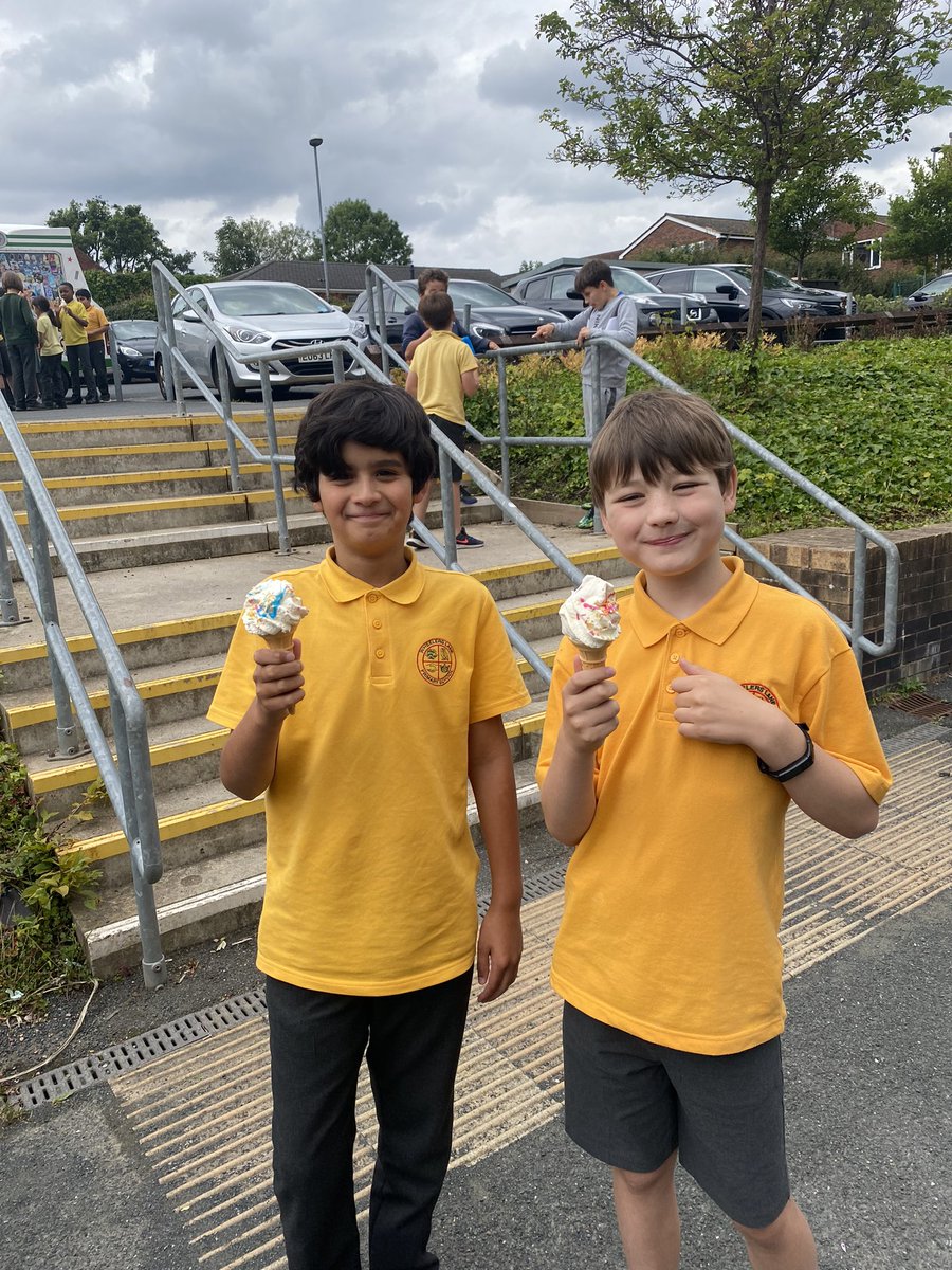 class5aWLP's tweet photo. 5A were treated to ice creams today for winning the attendance award across the whole school for this academic year. What a fantastic group of children 🍦@WheelersLanePri https://t.co/DZlekLHLuo