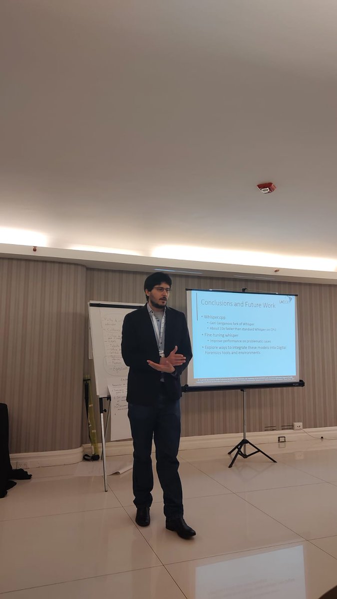 Los ingenieros <a href="/santyruack/">Santiago Trigo</a> y <a href="/bruno_constanzo/">🐚 Bruno Constanzo (@bconstanzo@infosec.exchange)</a> exponiendo en la 21va. Multiconferencia Internacional de Ingeniería, Educación y Tecnología (CLADI-LACCEI 2023) 
<a href="/laccei/">LACCEI</a>
<a href="/UFASTA/">Universidad FASTA</a> 
<a href="/infolabmdq/">InFo-Lab</a>