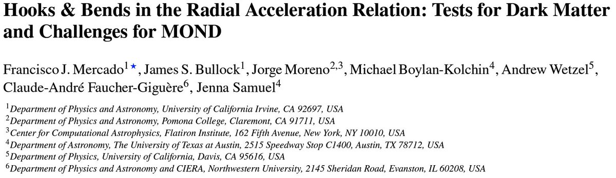 I successfully defended yesterday! 🥳 Now that I'm caught up on some much needed sleep, it's time to share a paper that we have out on today's ArXiv: 'Hooks & Bends in the Radial Acceleration Relation: Tests for Dark Matter and Challenges for MOND' arxiv.org/abs/2307.09507