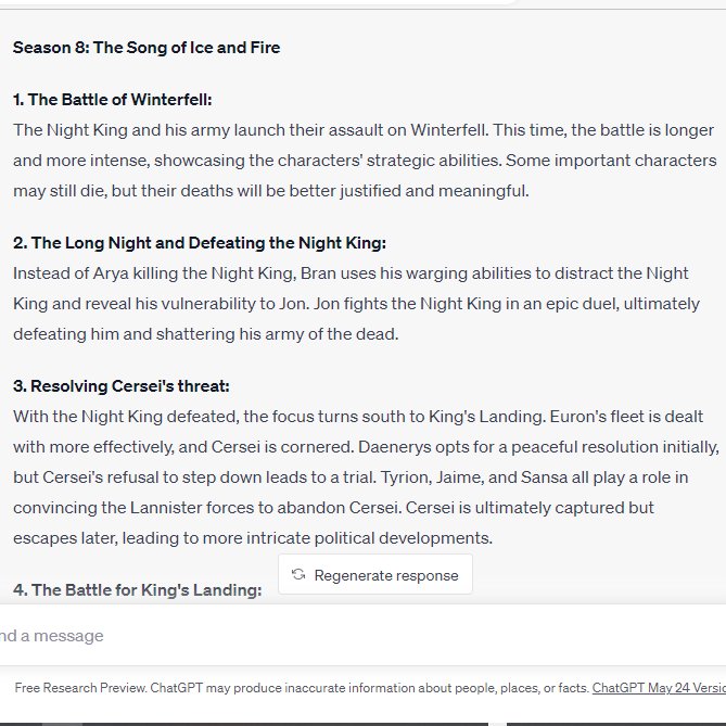 AI writes better than 90% of writers out there.
I present you with Game of thrones season 8 https://t.co/jCB8tfRbnv
