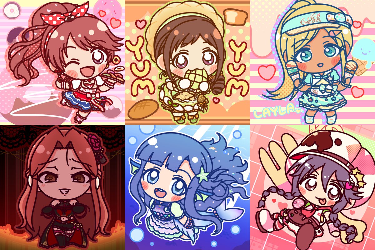 NML_maru_mari__'s tweet image. 担当全員描くやつ　終わった～楽しかった～
名刺はこれ使います