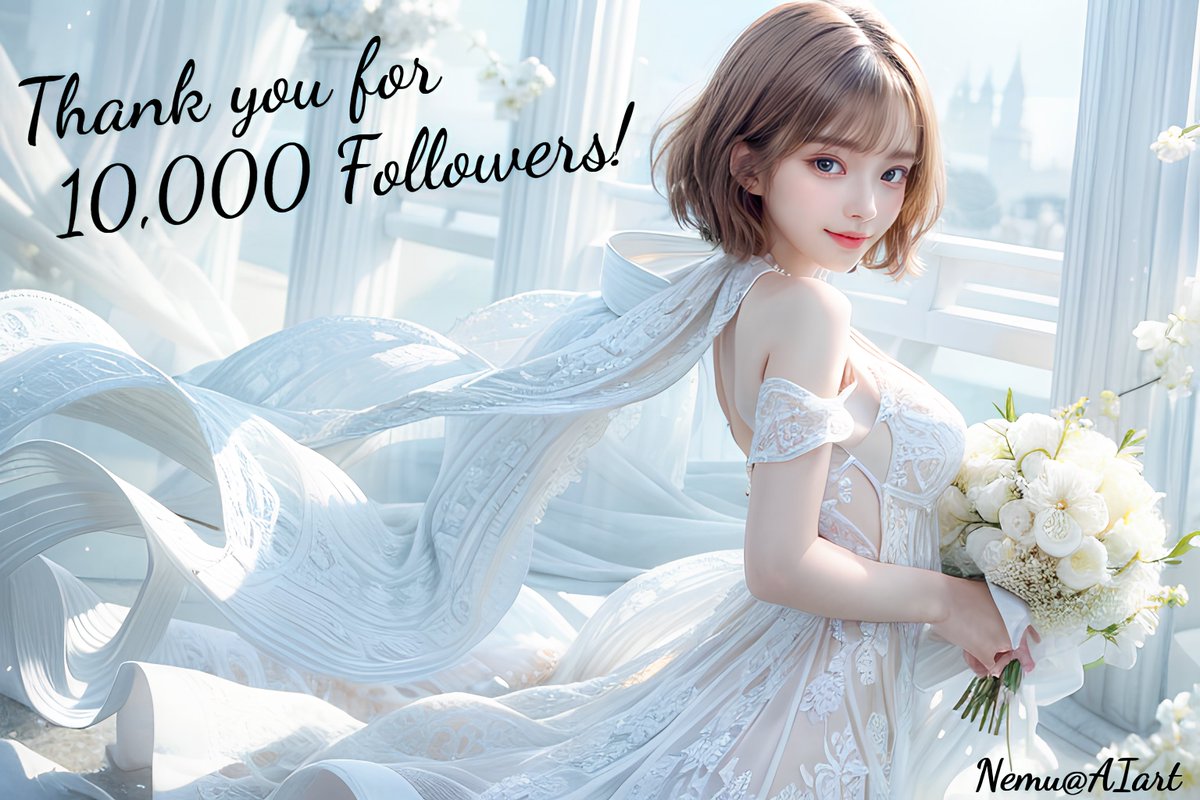 AI_Nemu_'s tweet image. 夢の10,000フォロワーを達成しました😆✨
AIartを始めた当初と比較して本当に色々な技術を使えるようになりましたし、今ではたくさんの方との交流もあり、とても感謝しています😊
まだまだ未熟な点が多い私ですが、これからもたくさん投稿していきますので、どうぞよろしくお願いします❣
#AIart