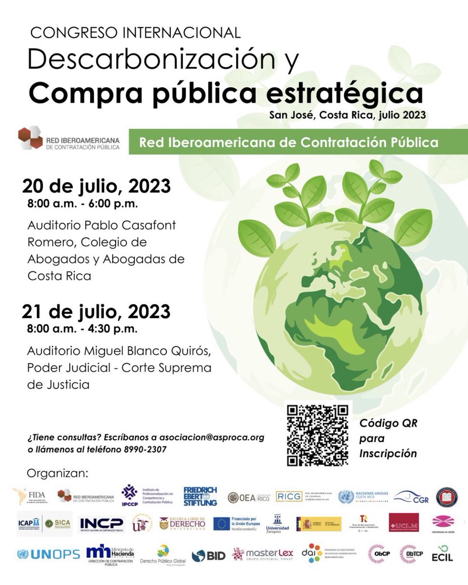 📌 Únete al Congreso Internacional de “Descarbonización y #CompraPúblicaEstratégica”. Sigue el enlace en vivo 👉 youtube.com/watch?v=lGkdCR… 

<a href="/redicop2020/">REDICOP</a> <a href="/OEA_GestionPub/">OEA- Gestión Pública</a> <a href="/HaciendaCR/">Ministerio de Hacienda de Costa Rica</a> <a href="/EscuelaOEA/">Escuela de Gobierno OEA</a> <a href="/ColAbogadoscr/">Colegio de Abogados y Abogadas de Costa Rica</a>