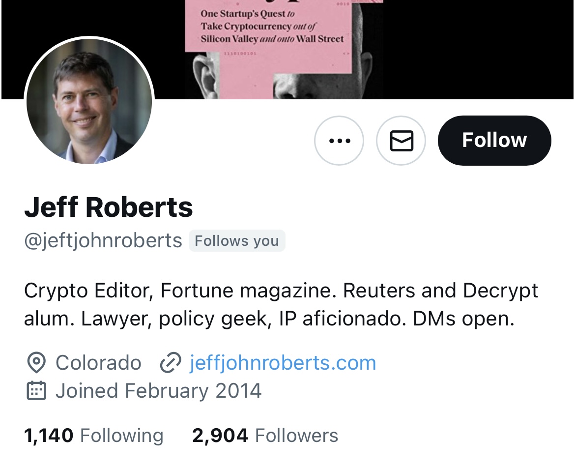 report this fake account of <a href="/jeffjohnroberts/">Jeff Roberts</a> x.com/jeftjohnroberts