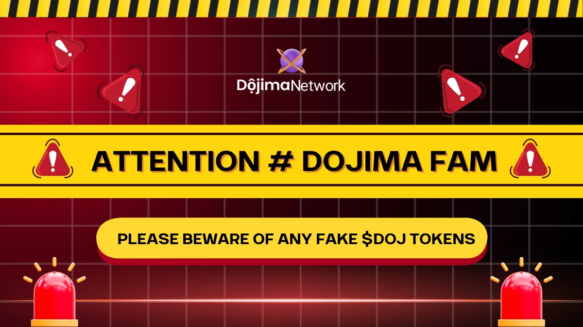🚨 Hello Fam, 

⚠️ Please beware of any fake $DOJ tokens. There are no $DOJ tokens deployed yet.

⚠️Avoid scammers at all costs. Token launch will be announced via our official channels.

🔜 Anticipate our mainnet launch. 

#FEDNOW #XRP
#BTC #SEC #CRYPTO #BLOCKCHAIN #ETH #DOJ