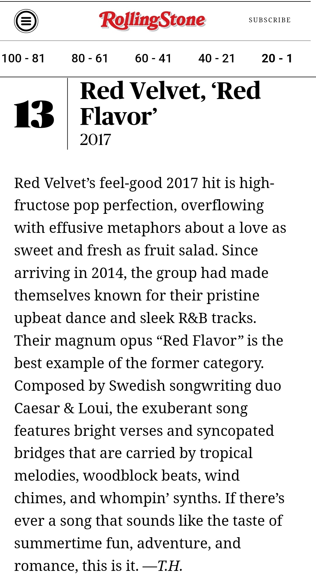 RVElites R to V on Twitter "Red Velvet's Red Flavor makes it to Top