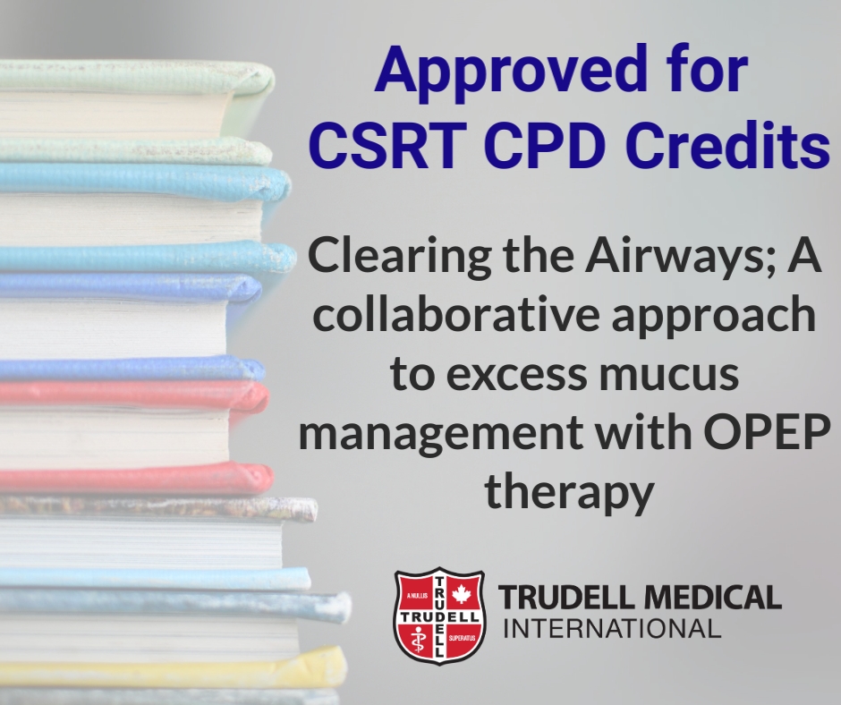 New webinar available! "Clearing the Airways" approved for 1.5 CSRT CPD credits. 
For information: loom.ly/2KV3Ycg