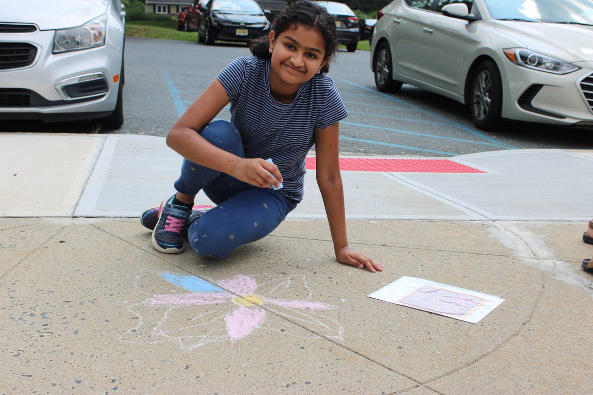 mclsnj's tweet image. Adult crafters at our Hickory Corner Branch used dot patterns to create beautiful #Rangoli Designs. Then they took their designs outdoors and used #sidewalkchalk to decorate the sidewalks! It turned out to be a fun-filled family activity for many adult patrons and their kids!