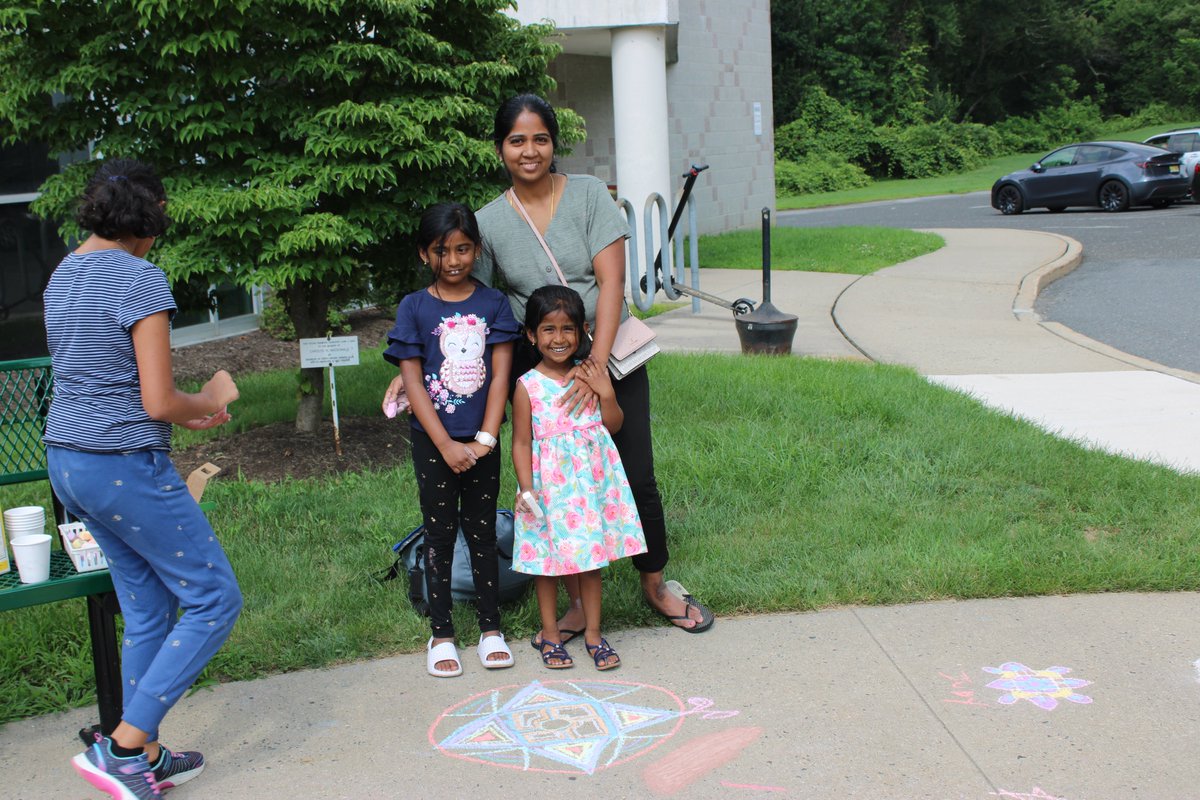 mclsnj's tweet image. Adult crafters at our Hickory Corner Branch used dot patterns to create beautiful #Rangoli Designs. Then they took their designs outdoors and used #sidewalkchalk to decorate the sidewalks! It turned out to be a fun-filled family activity for many adult patrons and their kids!