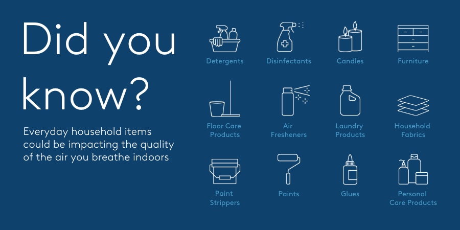Common household products can unknowingly contribute to indoor air pollution. From synthetic bedding materials to paint to non-stick cookware &amp; cleaning products. Opt for natural alternatives &amp; improve ventilation to create a healthier home environment for you &amp; your loved ones.