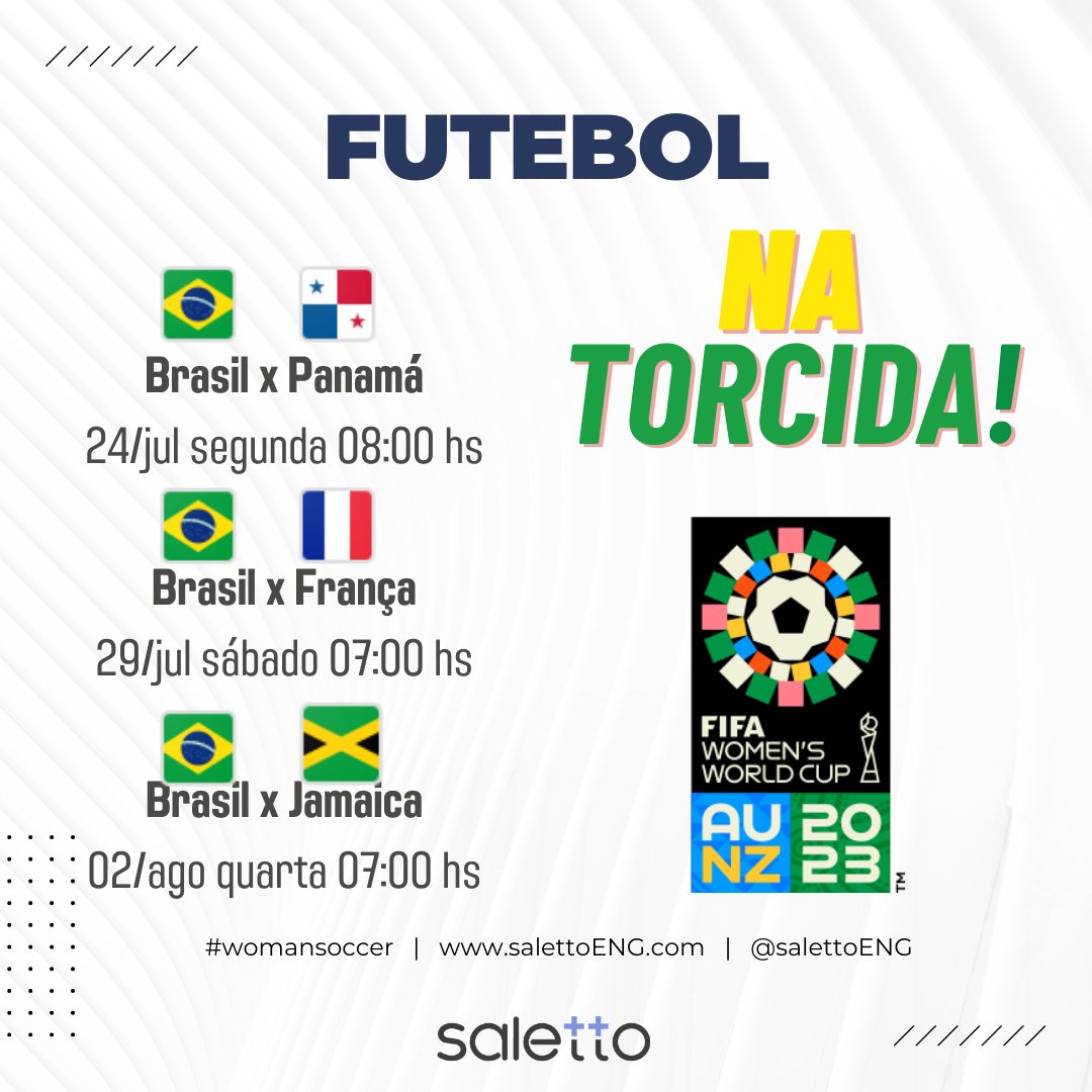 salettoeng's tweet photo. ⚙:Para torcermos pela seleção feminina  que disputará a Copa do Mundo nos horários dos jogos da seleção brasileira, suspenderemos nossos expedientes.

💻 Navegue: https://t.co/QlyDgNLtcr
🤖 Contato pelo CHATBOT ++ 55 (31) 3267.0949

#ingenuitytosum #salettoENG #futebol#feminino https://t.co/WgBzrOCap4