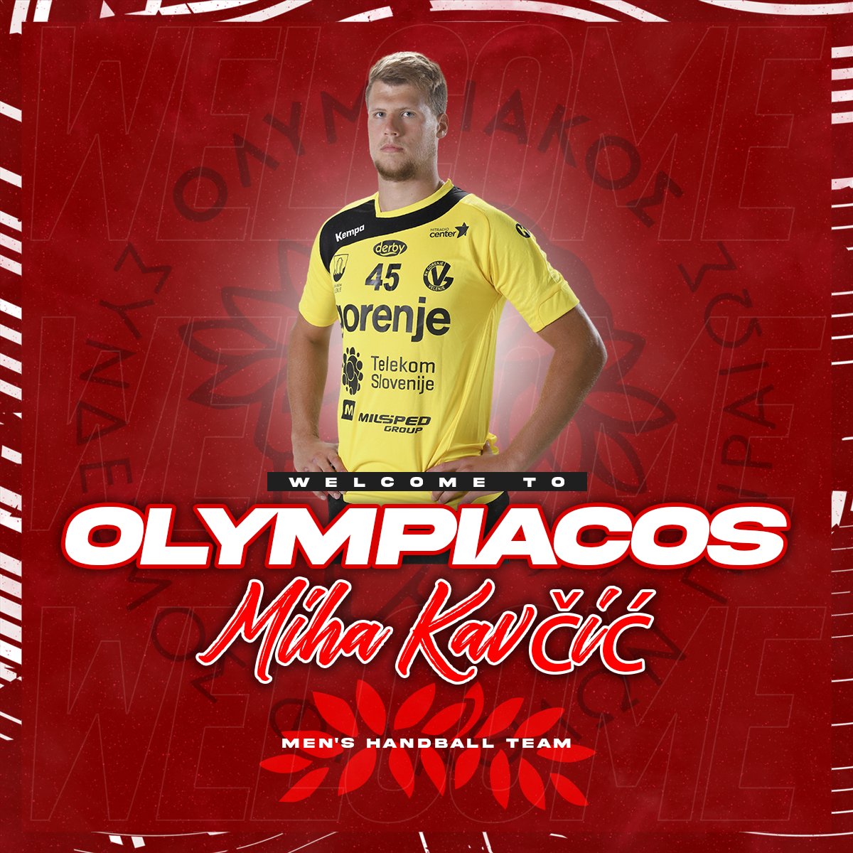 OlympiacosSFP's tweet photo. 🔴⚪ Miha Kavcic, welcome to Olympiacos family!

🗣️📄➡️ https://t.co/EK57EZ7bfl 

#osfp #Olympiacos #OlympiacosSFP #Handball #HandballMen #HandballPremier https://t.co/D8f1TfI7lR