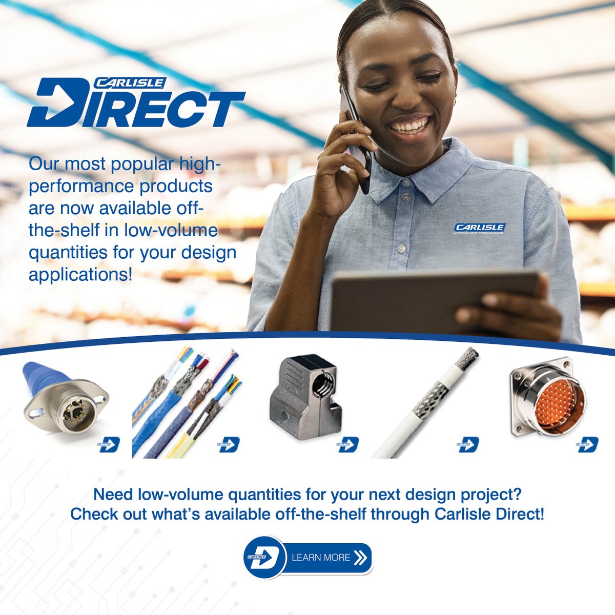 We're thrilled to launch our latest service, #CarlisleDirect, which gives you access to our industry-leading #interconnect products in the lower quantities you need to bring your designs to life.

Explore our comprehensive range of products at: carlisleit.com/services/carli…