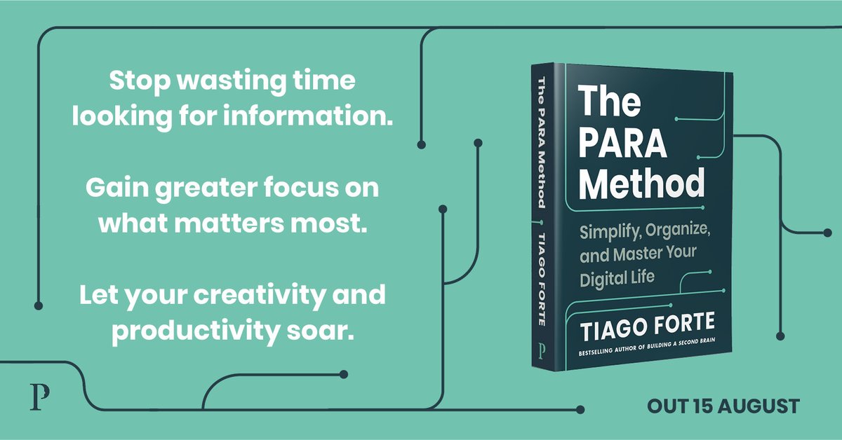 ProfileBooks's tweet photo. From the bestselling author @fortelabs comes #ThePARAMethod — a primer on the essential tools you need to organize your digital life.

💡 Pre-order now: https://t.co/aXO0q34yoG https://t.co/sWxLeGtNXZ