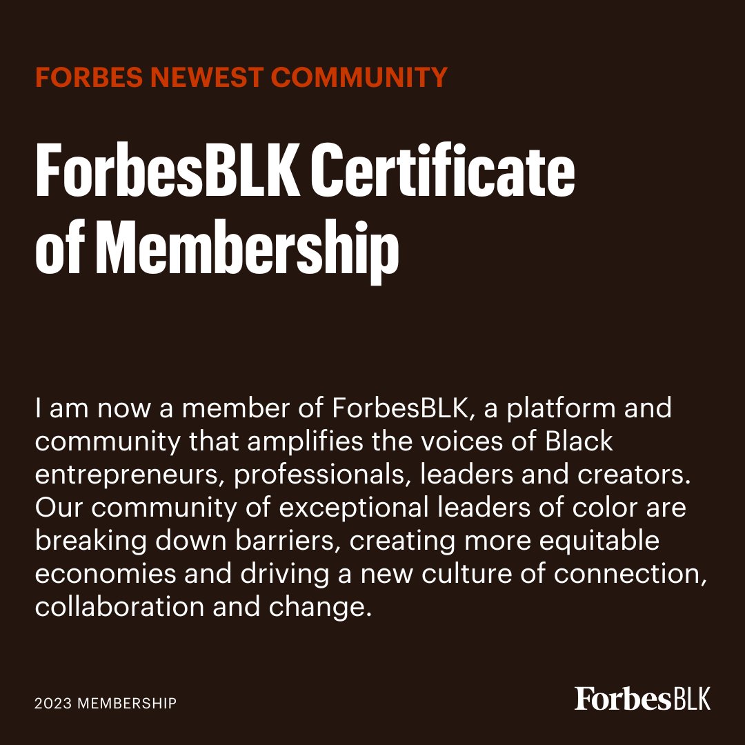 Hey_RashidahPR's tweet photo. I'm excited &amp; proud to announce that I've been invited to join the @ForbesBLK family🖤The mission of #ForbesBLK is to champion a global community of Black entrepreneurs, pros, leaders, &amp; creators that are driving systematic change in business, culture &amp; society #BlackExcellence https://t.co/bHUpz7YA9M