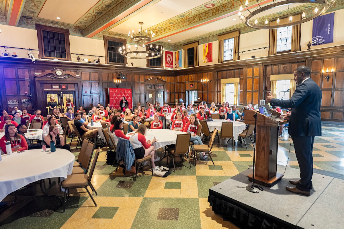 UWMadEducation's tweet photo. Thank you to @kurtsenior_, the 2022 National Teacher of the Year, for giving an inspiring keynote at our Early Career Teaching Institute! #ecti2023 https://t.co/BtoNEjSgIM