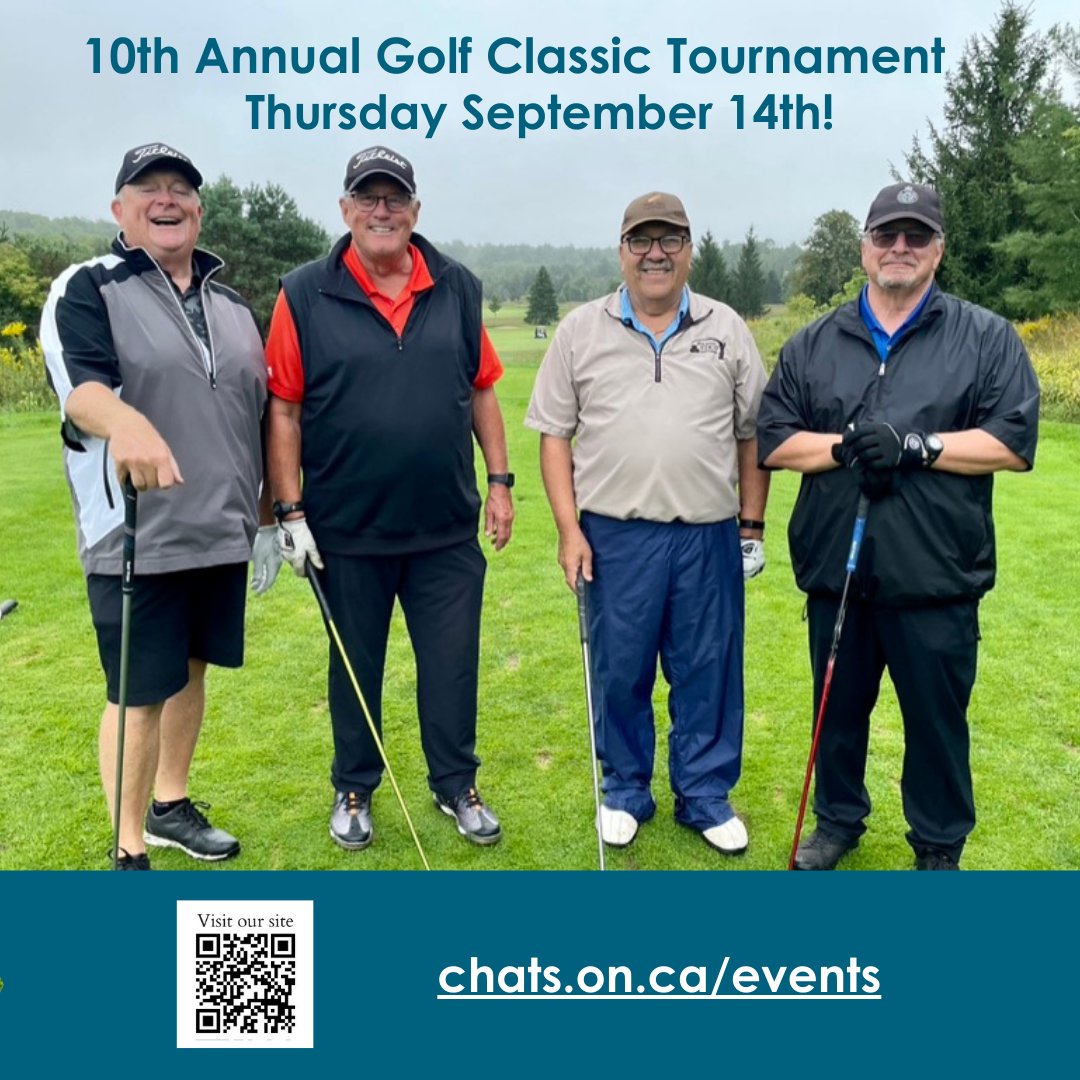 CHATS-Community & Home Assistance to Seniors (@chatsseniors) on Twitter photo Please join us for the 10th Annual TimJones Golf Classic Tournament at <a href="/MillRunGC/">Mill Run Golf Club</a> on September 14th! Shotgun start, hot breakfast and lunch included, on-course fun, silent auction, lots of great memories, and much MORE. Register TODAY! chats.on.ca/events/ Please join us for the 10th Annual TimJones Golf Classic Tournament at <a href="/MillRunGC/">Mill Run Golf Club</a> on September 14th! Shotgun start, hot breakfast and lunch included, on-course fun, silent auction, lots of great memories, and much MORE. Register TODAY! chats.on.ca/events/