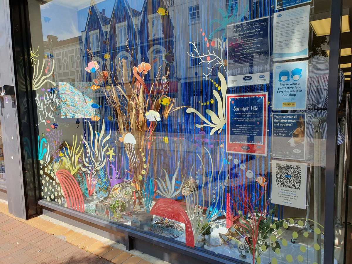 RSPCA Gosport High Street are getting into the spirit of Hi! Street Fest! Love the display @RSPCA_TheArk shop. Remember, Give It A Go festival and Hi! Street Fest are tomorrow Sat 22 July. Ignore the rain and come along anyway #HAZ #HSHAZ It will be so much fun!