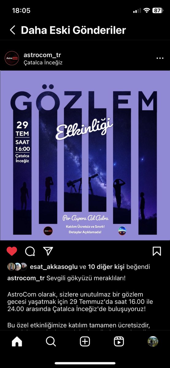 AstroCom_EN's tweet photo. Happy to announce our first "AstroCom Stargazing Nights" in Turkey! https://t.co/2x82u3v6nX