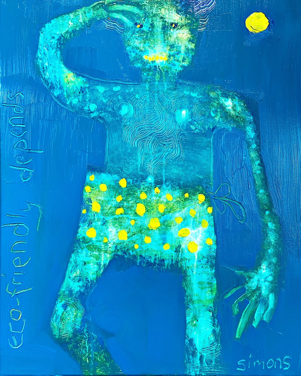 briansimons's tweet photo. "ECO-FRIENDLY DEPENDS" 24x30" a/c. Comments welcomed. https://t.co/OUWtqXQV4U