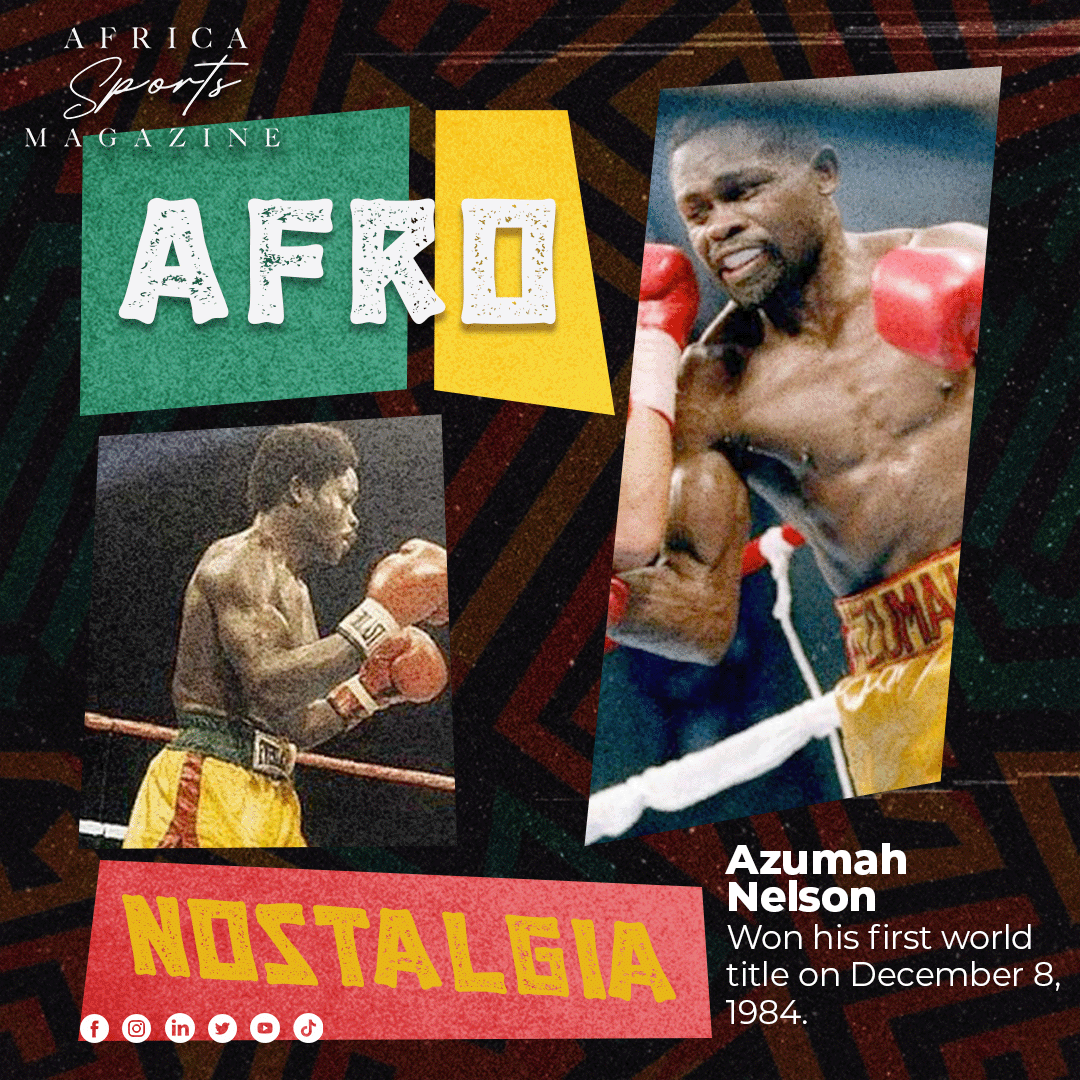 December 8, 1984, Ghana's Azumah Nelson won his first world title, scoring a captivating 11th round TKO over the great Wilfredo Gomez of Puerto Rico.

#afronostalgiaASM #azumahnelson #zoomzoom https://t.co/xOGdOsnOE4