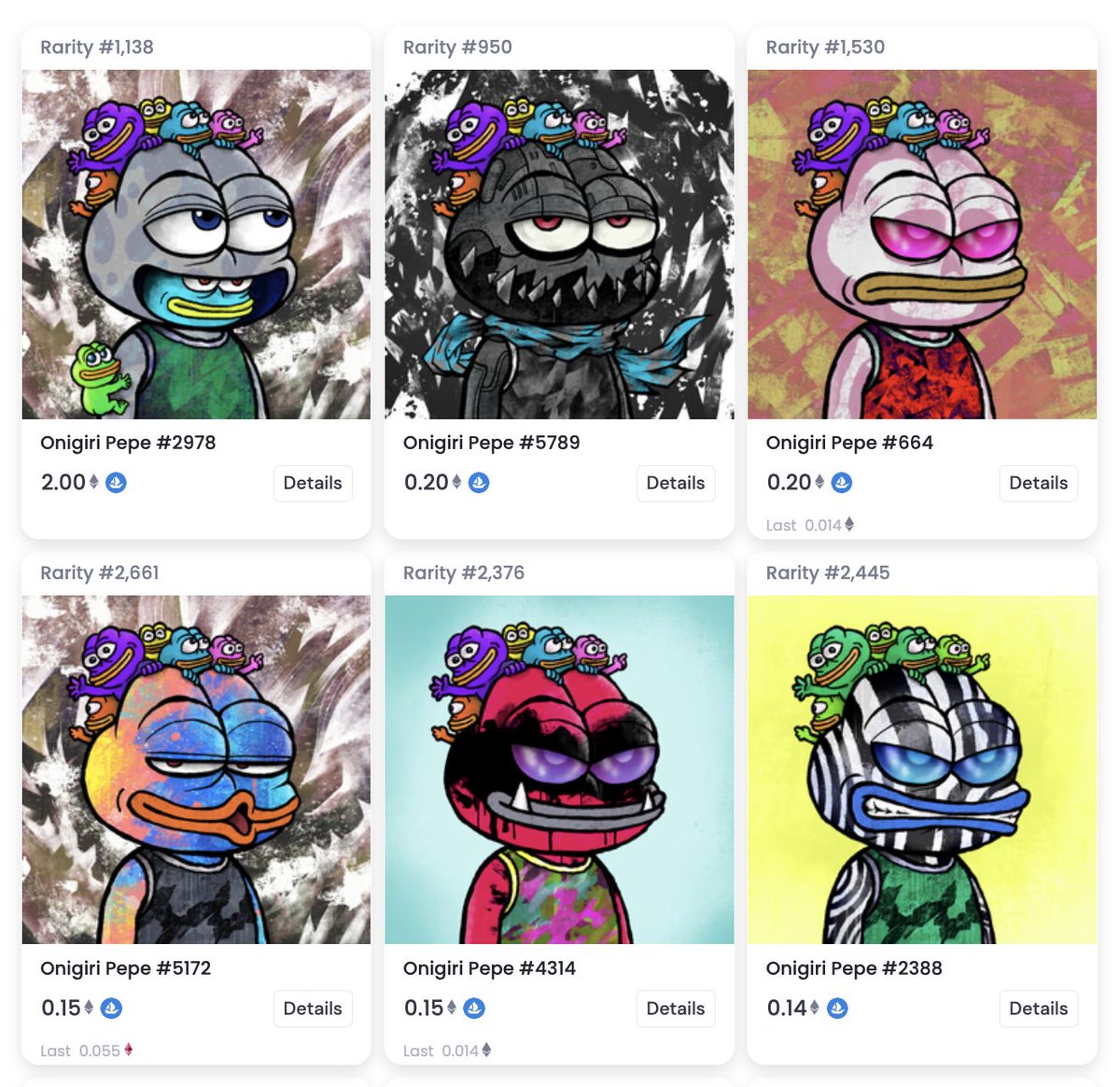 Recent listings of SMOL Pepe Party trait - Rainbow and OG.

One just sold for .08

Let's get SMOL!