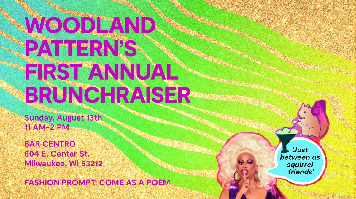 Please join us for a benefit supporting Milwaukee’s next generation of poets! BRUNCHRAISER ~ Sunday, August 13 from 11 AM–2 PM! Tickets, auction items, and other ways to support are at the link. Thank you!✨

onecau.se/woodlandpattern