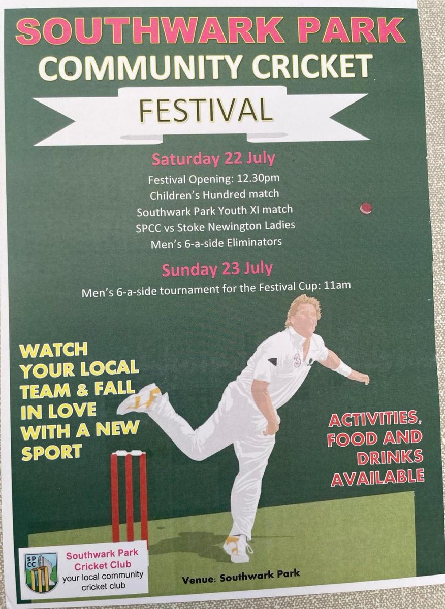 Sat. 22nd & Sun. 23rd #cricket #SouthwarkPark