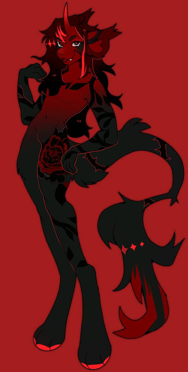 faeyote's tweet image. New fullbody of my character Velvet 🍒