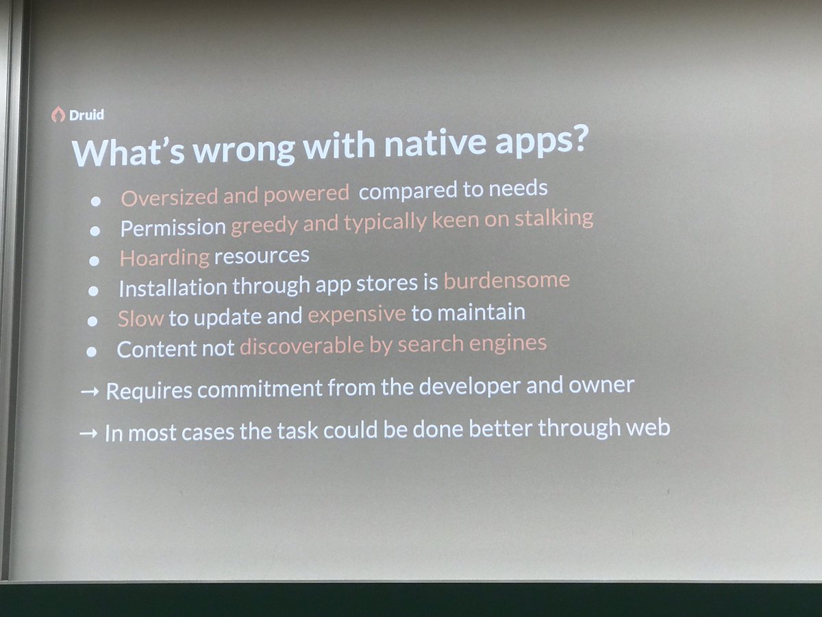 Drupal_Heroes's tweet image. Fair points about native apps by @mikkosh at #DrupalDevDays #DDD23 @druidfi