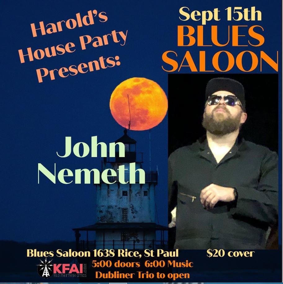Mark your calendars! <a href="/NemethMusic/">John Nemeth</a> will be performing at Blues Saloon - Sept. 15th 

johnnemeth.com/shows