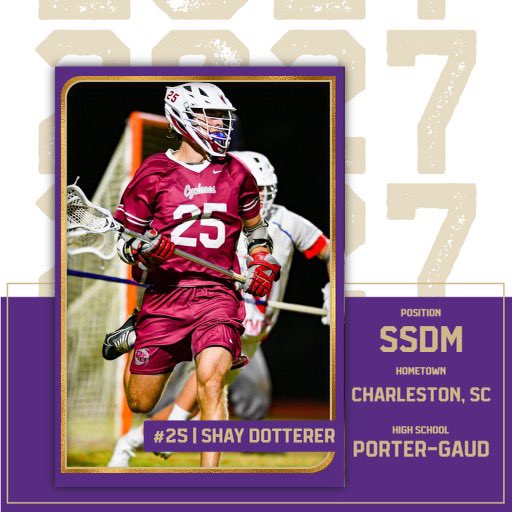 Sewanee Lacrosse (@sewaneetigerlax) on Twitter photo Welcome to Shay Dotterer, our next member of the 2027 class! Shay comes to us from <a href="/portergaud/">Porter-Gaud School</a> and <a href="/CharlestonElit1/">Charleston Elite Lacrosse</a>! Welcome, Shay!! #YSR Welcome to Shay Dotterer, our next member of the 2027 class! Shay comes to us from <a href="/portergaud/">Porter-Gaud School</a> and <a href="/CharlestonElit1/">Charleston Elite Lacrosse</a>! Welcome, Shay!! #YSR