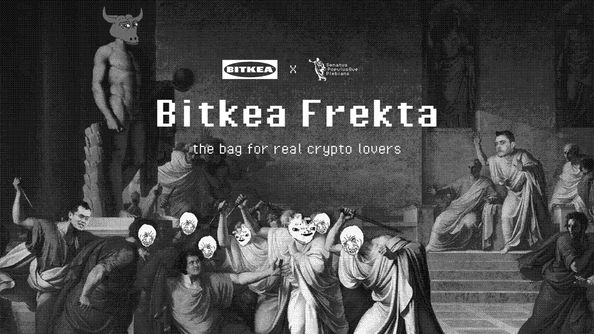 BITKEA FREKTA: the bag for real #crypto lovers.

You're either a genius or an idiot, but you don't care about anything but your coins.

That's why you need BITKEA FREKTA, a cheap-ass bag that can fit 36 liters of worthless tokens.

Join Discord now: discord.gg/inplebswetrust

#NFT