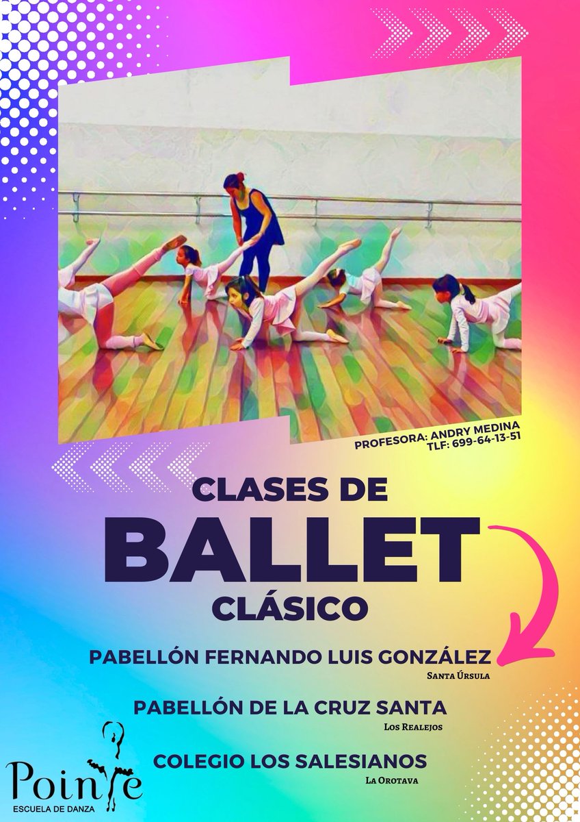 Danza_Pointe's tweet photo. Inscripciones abiertas para el curso de #ballet clásico 2023-2024.
No te quedes sin plazas, para mayor información puedes llamar o por WhatsApp al 699 64 13 51
Vive la #Danza en #Tenerife con nosotros. https://t.co/SEgvjet8zg