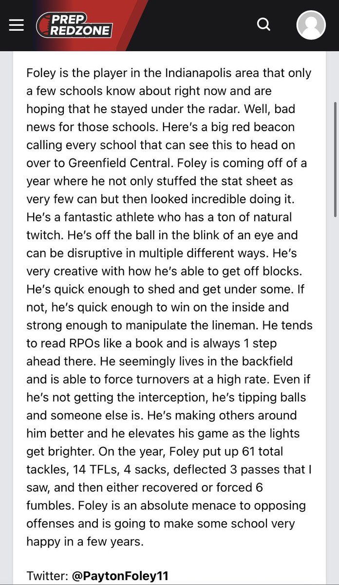 Thank you <a href="/PrepRedzoneIN/">Prep Redzone Indiana</a> for the ranking and the article!! The grind never stops!!💪🏽💪🏽
<a href="/AllenTrieu/">Allen Trieu</a> <a href="/Rivals/">Rivals</a> @Rivals_Clint <a href="/IndianaPreps/">Indiana Preps</a> <a href="/IndyWeOutHere/">IndyWeOutHere ‼️</a> <a href="/Bryan_Ault/">Bryan Ault - Midwest Scout</a> @SWiltfong247